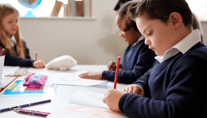 Children at school learning
